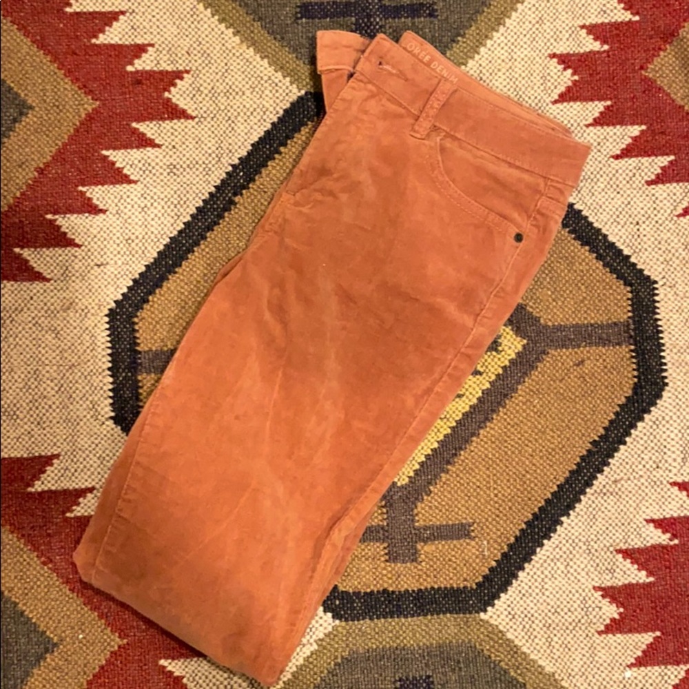 BURNT ORANGE HIGH WAIST STRAIGHT-CUT CORDS